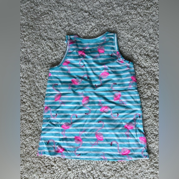 Kids Size 5 Flamingo Striped Tank Top NWT - Picture 2 of 7
